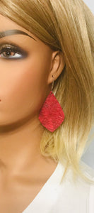 Marbled Red Leather Earrings - E19-1267