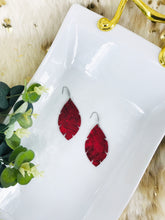 Load image into Gallery viewer, Marbled Red Leather Earrings - E19-1277