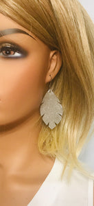Taupe Dazzle Leather Earrings - E19-1284