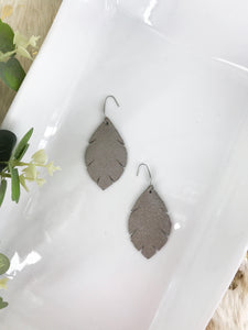 Taupe Dazzle Leather Earrings - E19-1284