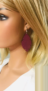 Deep Raspberry Dazzle Leather Earrings - E19-1287