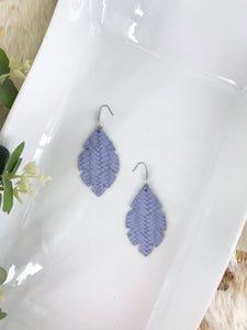 Lavender Braided Fishtail Leather Earrings - E19-1289
