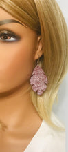 Load image into Gallery viewer, Dark Raspberry Dazzle Leather Earrings - E19-1299