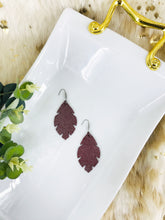 Load image into Gallery viewer, Dark Raspberry Dazzle Leather Earrings - E19-1299