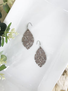 Exotic Taupe Stingray Leather Earrings - E19-1301