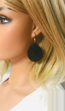 Load image into Gallery viewer, Black Embossed Leather Earrings - E19-1312