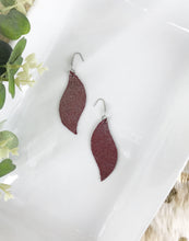 Load image into Gallery viewer, Dark Raspberry Dazzle Leather Earrings - E19-1328