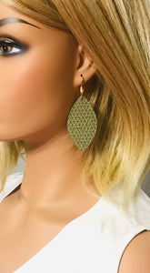 Olive Mini Triangle Italian Leather Earrings - E19-1332