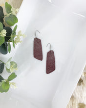 Load image into Gallery viewer, Dark Raspberry Dazzle Leather Earrings - E19-1335
