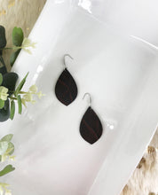Load image into Gallery viewer, Maroon Embossed Elephant Leather Earrings - E19-1337