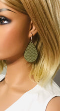 Load image into Gallery viewer, Khaki Mini Triangle Italian Leather Earrings - E19-1338