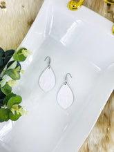 Load image into Gallery viewer, White Embossed Genuine Leather Earrings - E19-1350