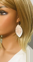 Load image into Gallery viewer, White and Rose Gold Metallic Snake Leather Earrings - E19-1353