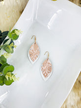 Load image into Gallery viewer, White and Rose Gold Metallic Snake Leather Earrings - E19-1353