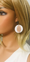 Load image into Gallery viewer, White Leather and Rose Gold Snake Leather Earrings - E19-1380