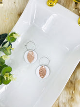 Load image into Gallery viewer, White Leather and Rose Gold Snake Leather Earrings - E19-1380