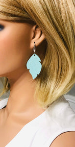 Aqua Genuine Leather Earrings - E19-1389