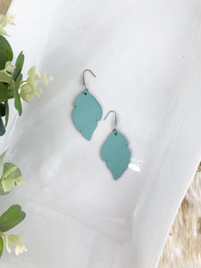Aqua Genuine Leather Earrings - E19-1389