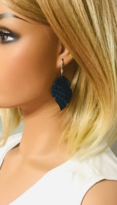 Royal Blue Metallic Leather Earrings - E19-1394
