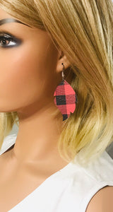 Mini Buffalo Plaid Leather Earrings - E19-1410
