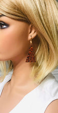 Load image into Gallery viewer, Burnt Orange Alligator Embossed Leather Earrings - E19-1431