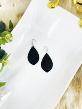 Load image into Gallery viewer, Fish Net Pattern Black Leather Earrings - E19-1432