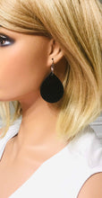Load image into Gallery viewer, Fish Net Pattern Black Leather Earrings - E19-1436