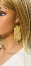 Load image into Gallery viewer, Mystic Gold on Tan Leather Earrings - E19-1437