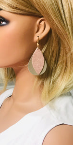 Metallic Gold and Rose Gold Leather Earrings - E19-1442