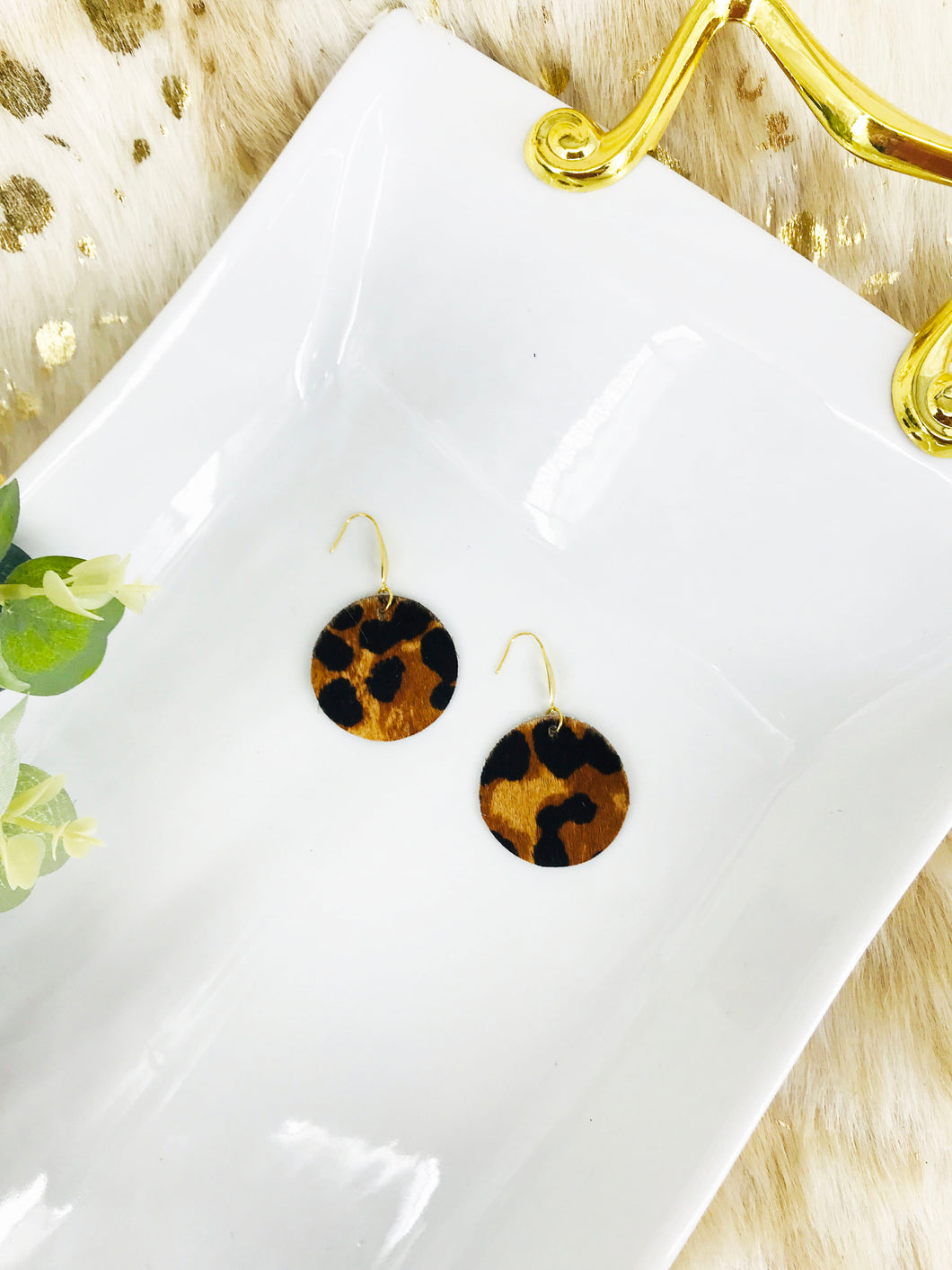 Hair on Leather Earrings - E19-1445