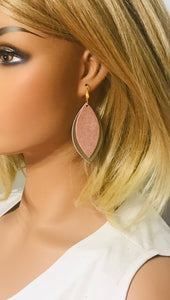 Metalic Gold and Rose Gold Leather Earrings - E19-1451