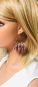Rose Gold and Platinum Genuine Leather Hoop Earrings - E19-145