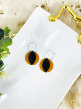 Load image into Gallery viewer, Mustard Suede Leather and Fish Net Pattern Leather Earrings - E19-1460