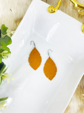 Load image into Gallery viewer, Dark Mustard Gold Suede Leather Earrings - E19-1464