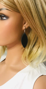 Genuine Black Hair On Leather Earrings - E19-1467
