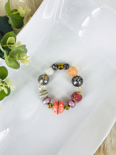 Big & Bold Collection Glass Bead Stretchy Bracelet - B1467