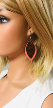 Load image into Gallery viewer, Salmon Leather and Crocodile Leather Earrings - E19-1490