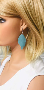Blue Green Soft Leather Earrings - E19-1492