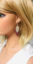 Load image into Gallery viewer, Raspberry Leather and Meatallic Gold Leather Earrings - E19-1495