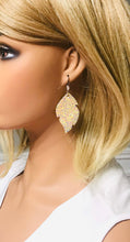 Load image into Gallery viewer, SIlver Halo Iridescent on Banana Leather Earrings - E19-1498