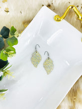 Load image into Gallery viewer, SIlver Halo Iridescent on Banana Leather Earrings - E19-1498