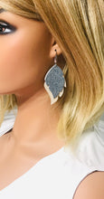 Load image into Gallery viewer, Champagne and Denim Leather Earrings - E19-1508