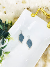 Load image into Gallery viewer, Champagne and Denim Leather Earrings - E19-1508