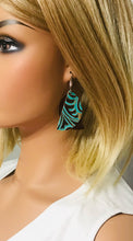 Load image into Gallery viewer, Brown and Turquoise Genuine Leather Earrings - E19-150