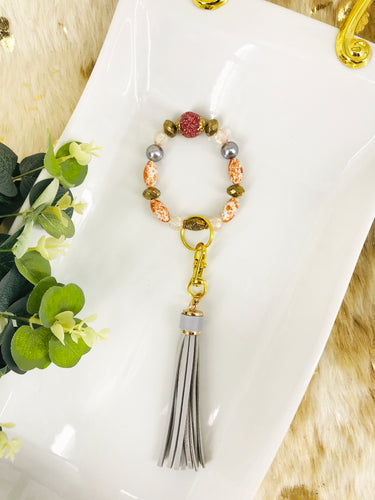 Glass Bead Bracelet Keychain - K150