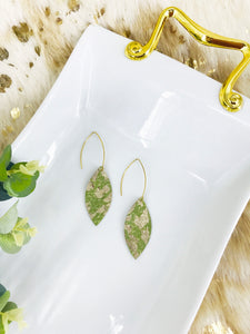 Pale Green Leopard Print Leather Earrings - E19-1512