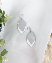 Load image into Gallery viewer, White and Silver Genuine Leather Earrings - E19-1527
