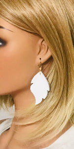 White Genuine Leather Earrings - E19-1535
