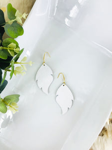 White Genuine Leather Earrings - E19-1535