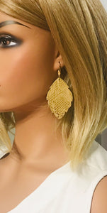 Mystic Gold on Tan Leather Earrings - E19-1542